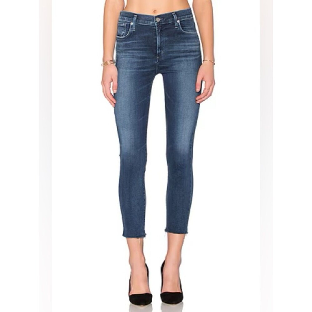 AGOLDE Sophie High Rise Skinny Crop in Claremont Raw Hem SZ 25 0